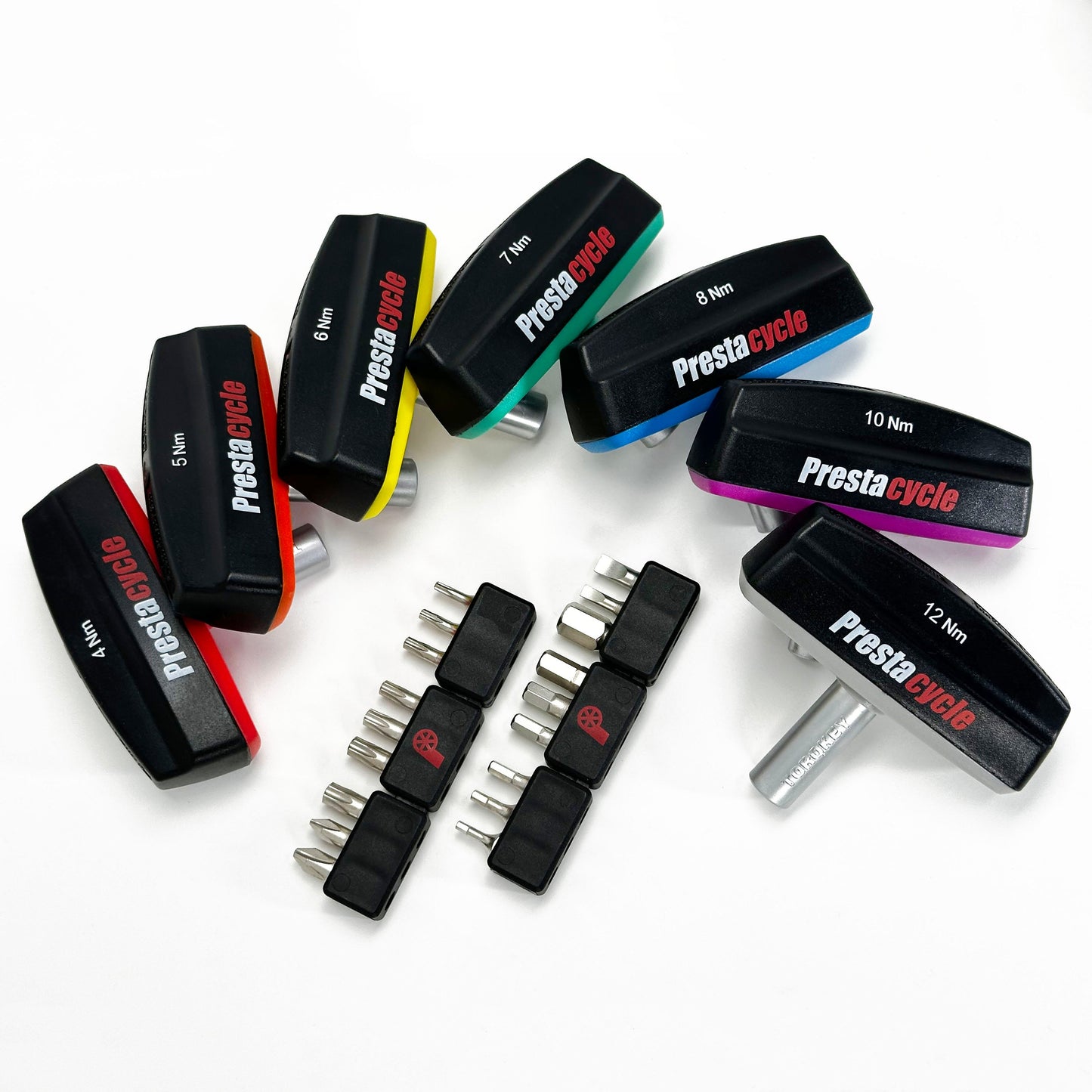 Prestacycle Pro TorqKeys – Drehmomentwerkzeug mit T-Griff – 4 Nm, 5 Nm, 6 Nm, 7 Nm, 8 Nm, 10 Nm, 12 Nm + 18 Bits im Paket