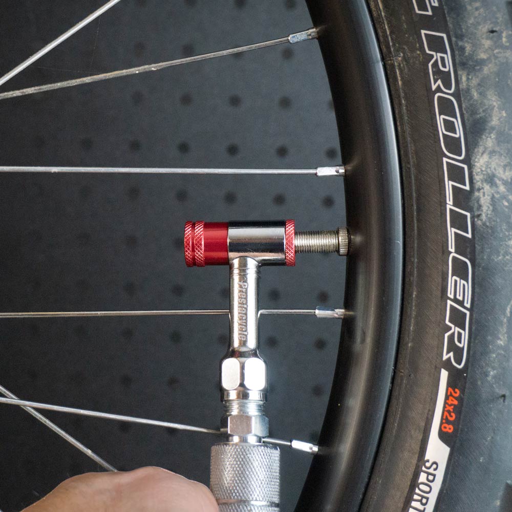 Prestaflator Mini Pro – Presta/Schrader-Push-to-Inflate-Fahrrad-Aufblaswerkzeug