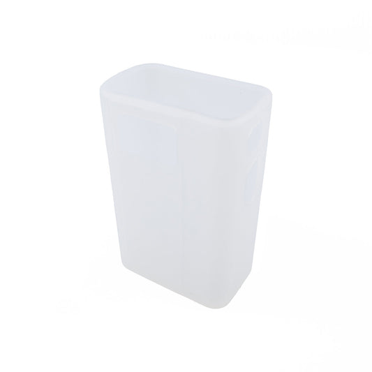 The Prestaflator GO Silicone Case by Prestacycle is a translucent, rectangular silicone protective cover with rounded edges, custom-fit for your accessory, shown standing upright against a white background.