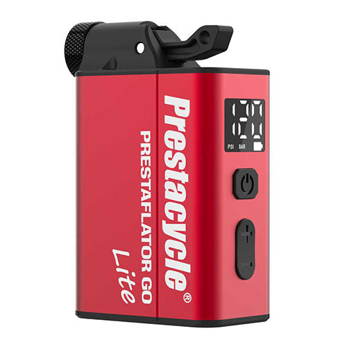 Prestaflator GO - Tragbare digitale, wiederaufladbare Fahrradpumpe mit Druck Vorwahl